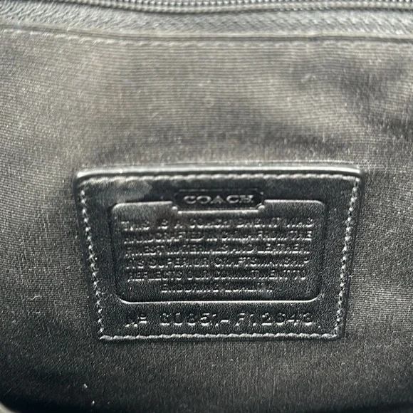 COACH Black & Gray Hampton Signature C Canvas Shoulder Bag Satchel Purse #F12643 - Picture 9 of 14